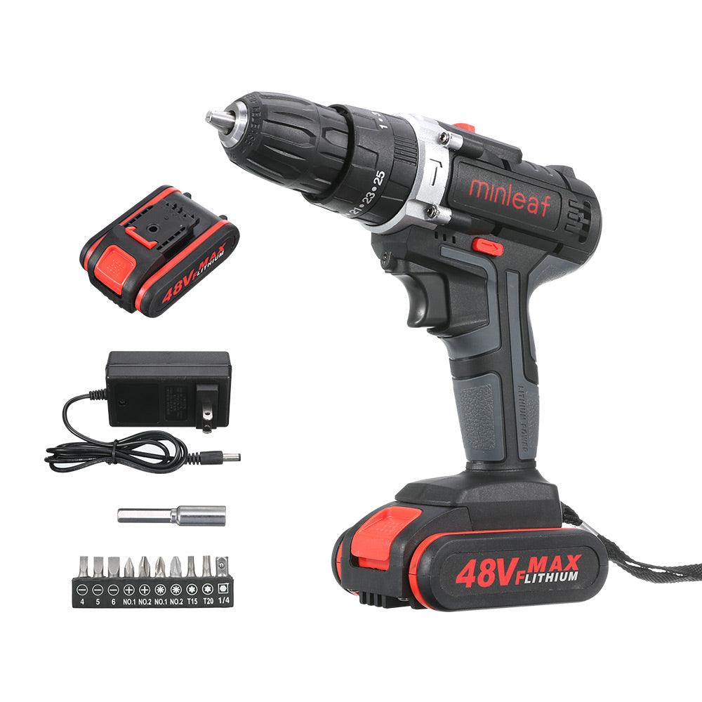 Topshak TS-ED1 Cordless Electric Impact Drill Rechargeable Drill Screwdriver W/ 1 or 2 Li-ion Battery - MRSLM