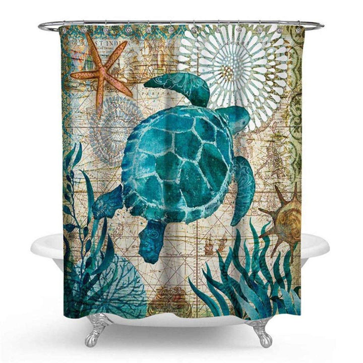 71X71" Ocean Animal 4 Types Waterproof Home Bathroom Bath Shower Curtain - MRSLM