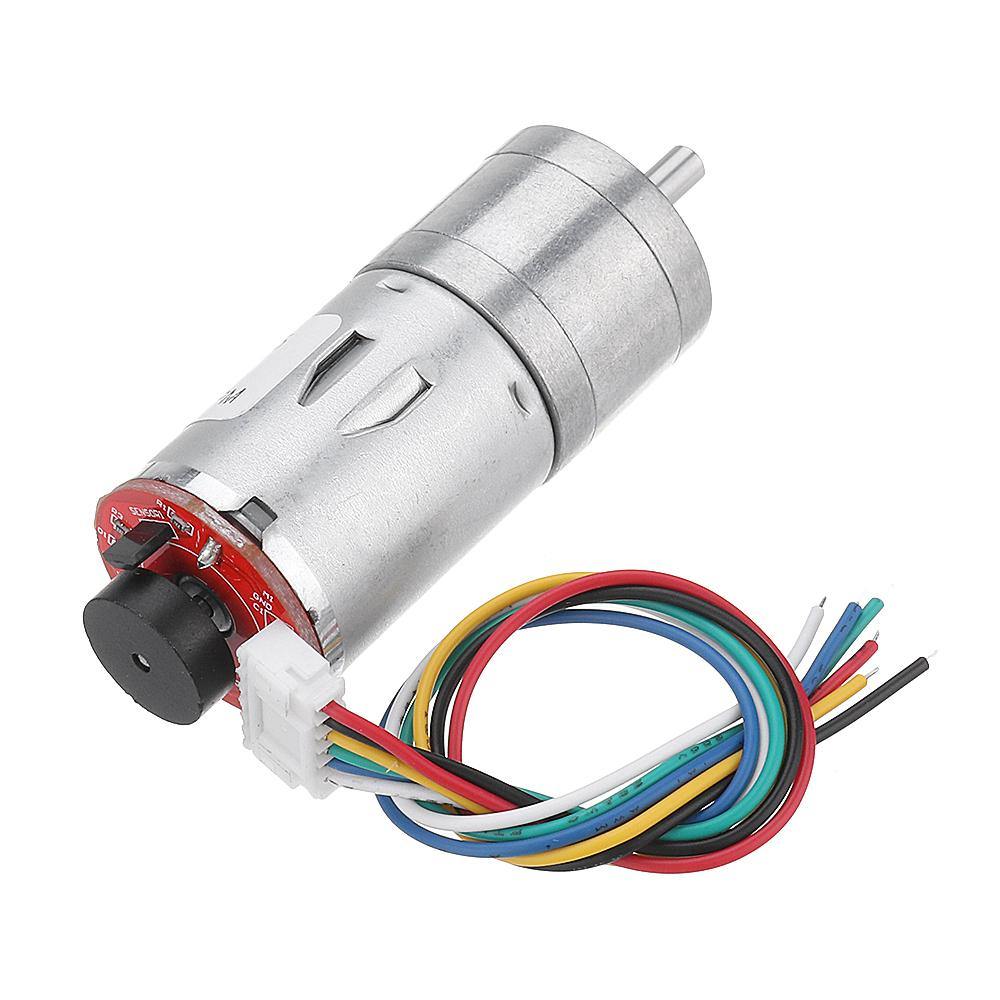 Machifit 25GA370 DC 12V Micro Gear Reduction Motor with Encoder Speed Dial Reducer - MRSLM