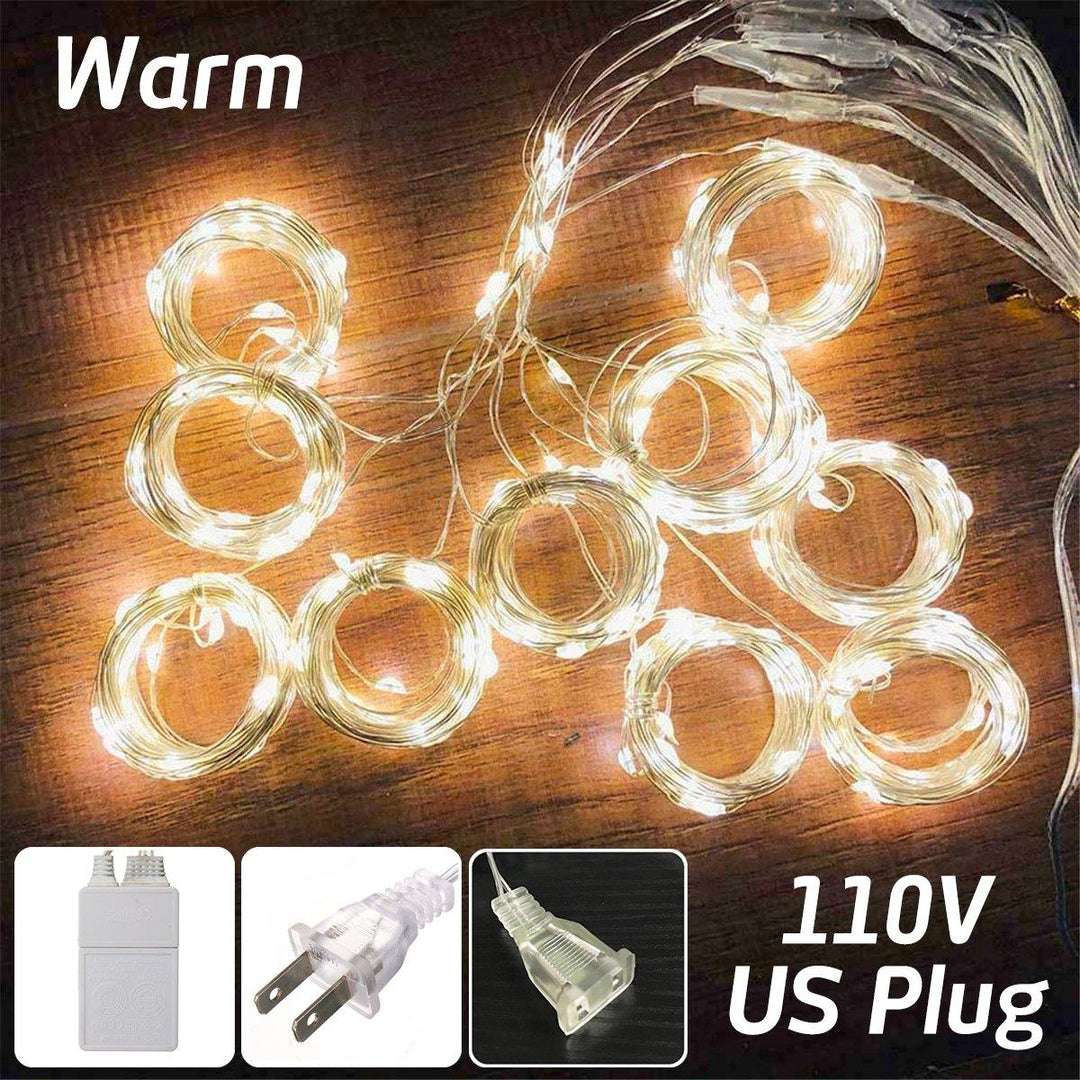 AC110V 300LED Curtain Fairy String Light Window Christmas Wedding Party Decor Lamp US Plug - MRSLM