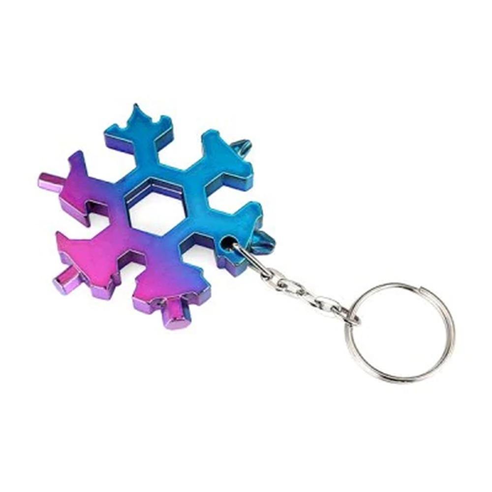 15-in-1 Stainless Multi-function with Snowflake Shape Keychain Screwdrivers Bottle Opener Hex Wrench - MRSLM