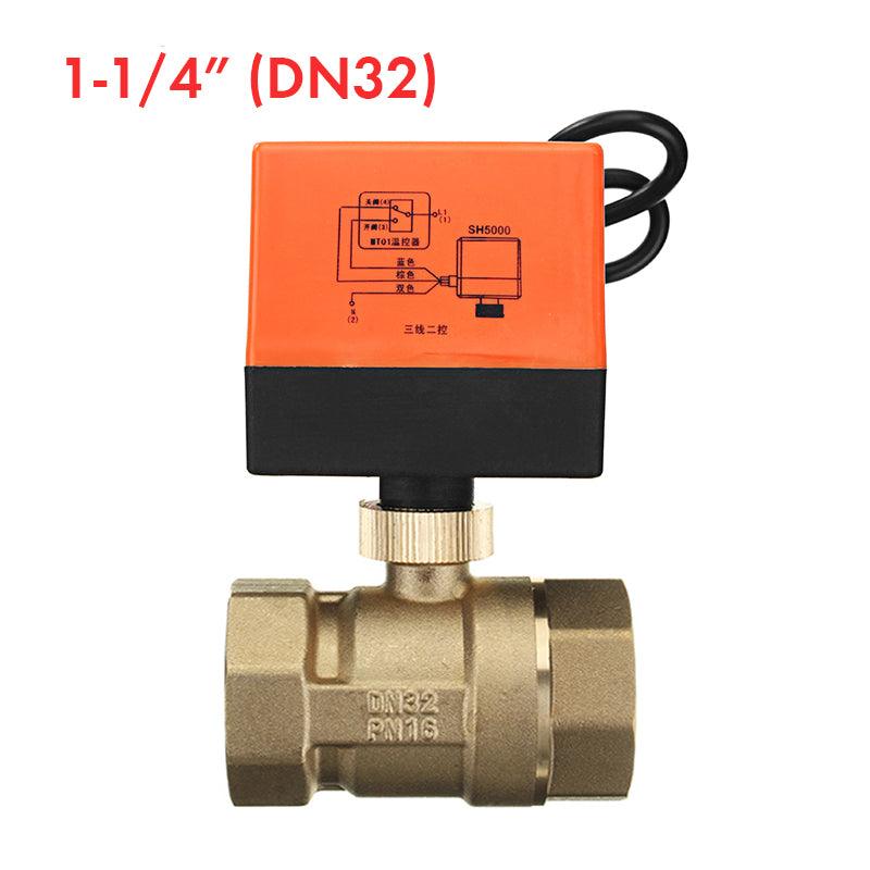 TMOK TK260 1/2" 3/4" 1" 1-1/4" Motorized Electric Brass Ball Valves 3 Wire AC 220V Full Port Valve - MRSLM