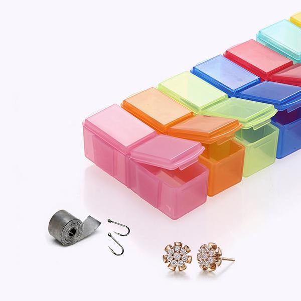 KC-JS0802 Portable 7 Days Pill Box Travel Medicine Organizer With Pill Splitter Cutter - MRSLM