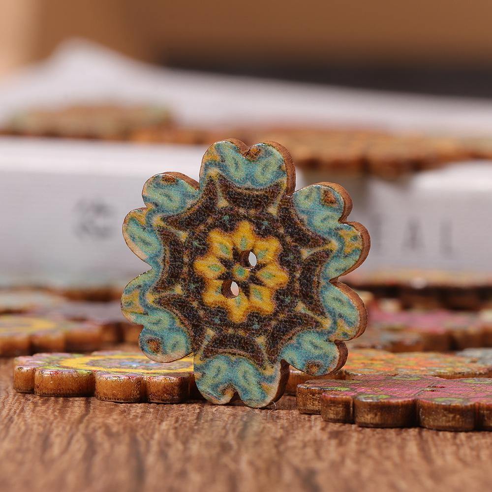 Antique Bohemian Style Buttons Scrapbooking Crafts Handmade Home Decoration Sewing Supplies - MRSLM