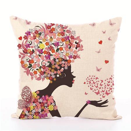 Fairy Tales Flower Style Printed Pillow Cover Butterfly Girls Pillow Case house Bed Hotel Decorative - MRSLM