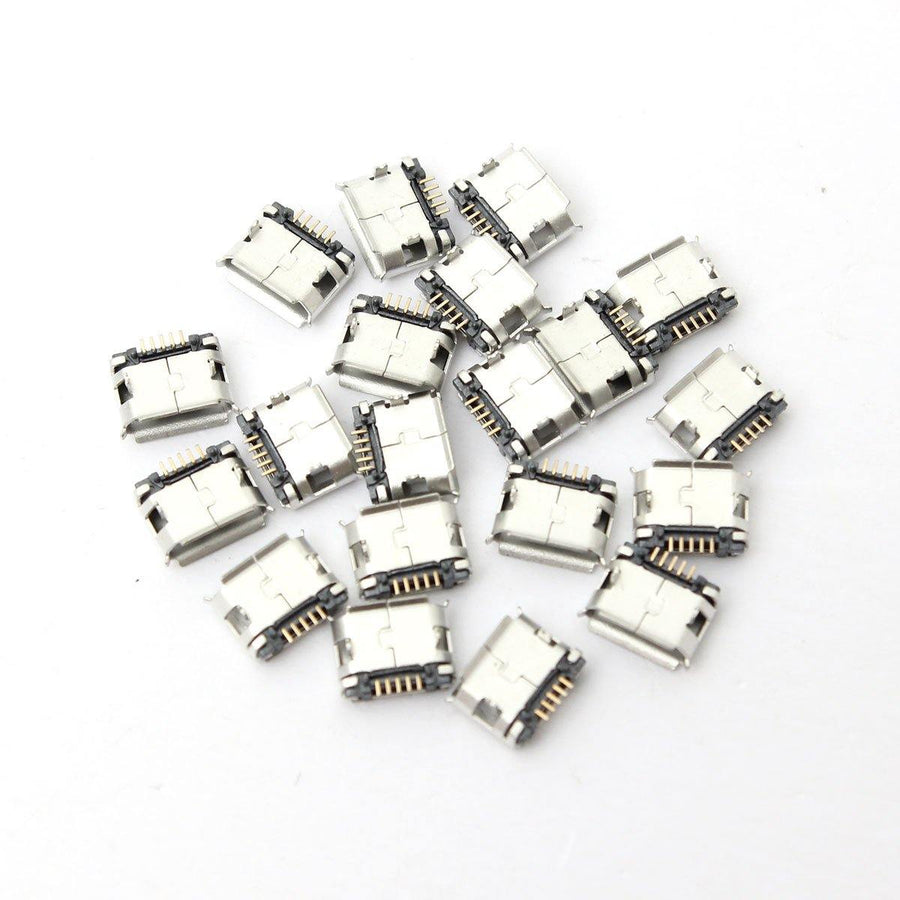 20Pcs Micro USB Type B Female Socket 5 Pin SMT SMD DIP Jack Connector Port - MRSLM