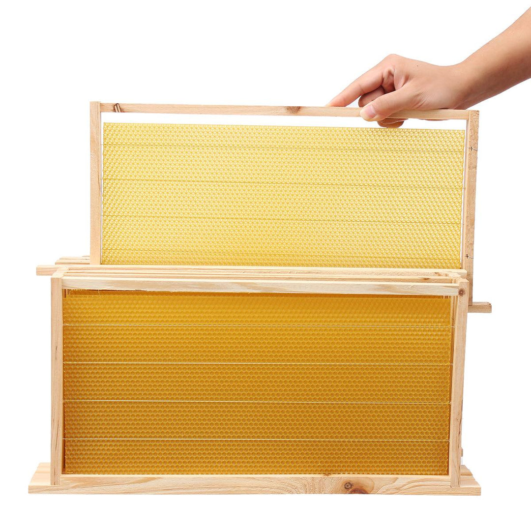 10Pcs Bees Wax Foundation Sheets Wood Beekeeping Pine Beehive Frame 49X23.5 cm - MRSLM