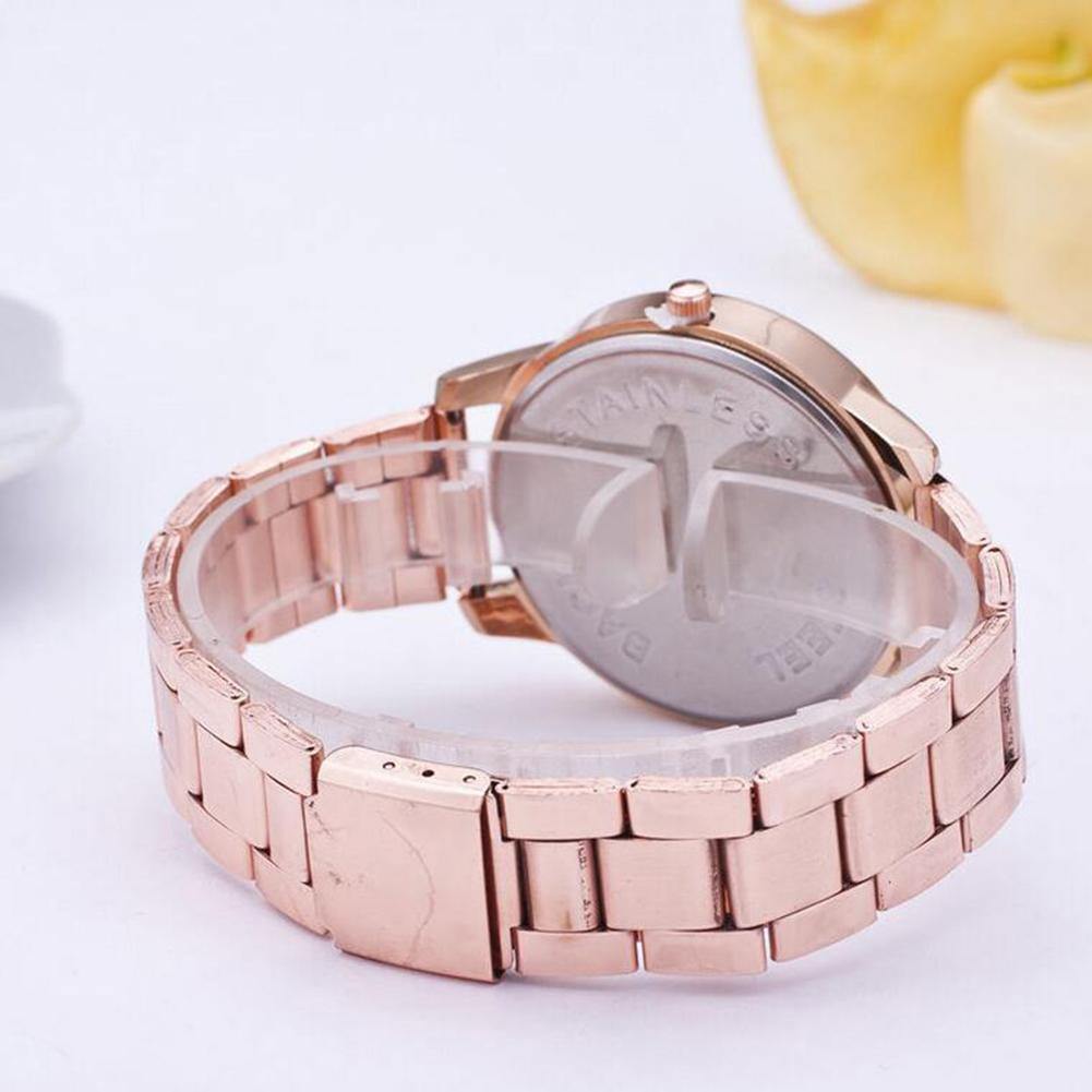 Unisex Fashion Rhinestone Analog Quartz Stainless Steel Bracelet Wrist Watch - MRSLM