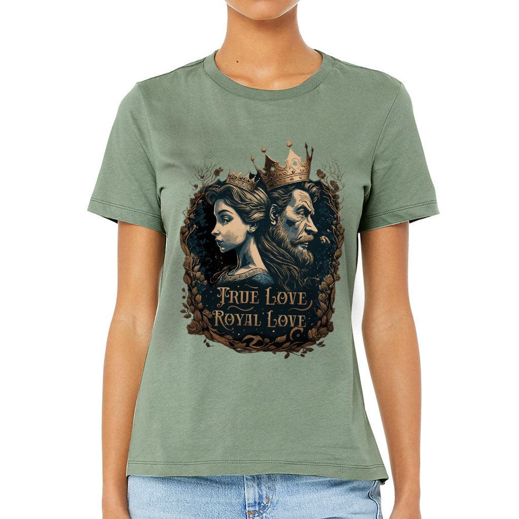 Royal Love Women's T-Shirt - Printed T-Shirt - Colorful Relaxed Tee - MRSLM