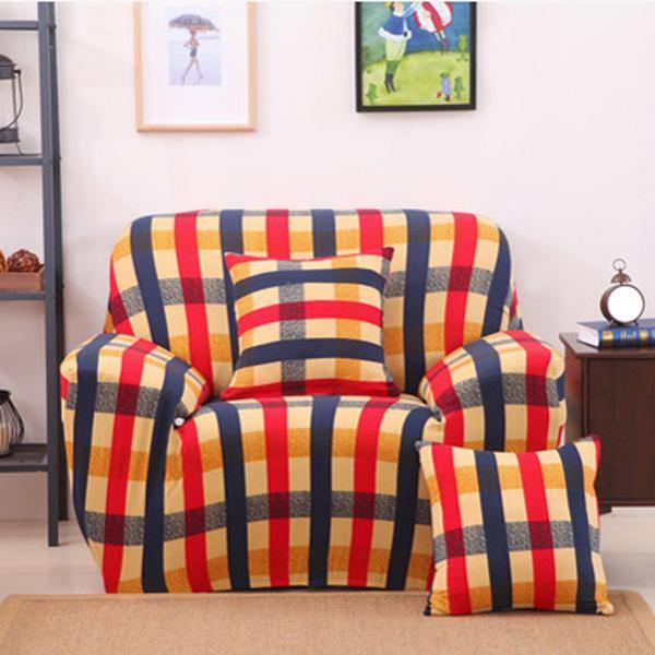 Creative Chair Covers Seater Textile Spandex Strench Flexible Printed Elastic Sofa Couch Cover Furniture Protector With Two Pillow Cases - MRSLM