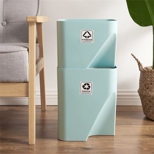 Kitchen Trash Can Recycle Bin Stacked Sorting Trash Bin Household Dry And Wet Separation Waste Bin Rubbish Bin for Bathroom - MRSLM