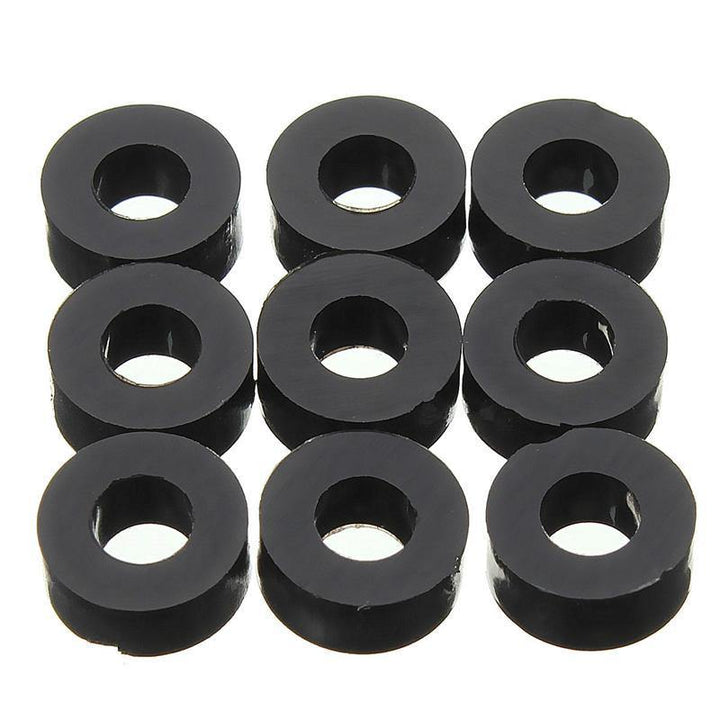 Suleve 200Pcs Flat Nylon Washer Black Round Spacer Washer Standoff Fastener Hardware 7*4*L - MRSLM