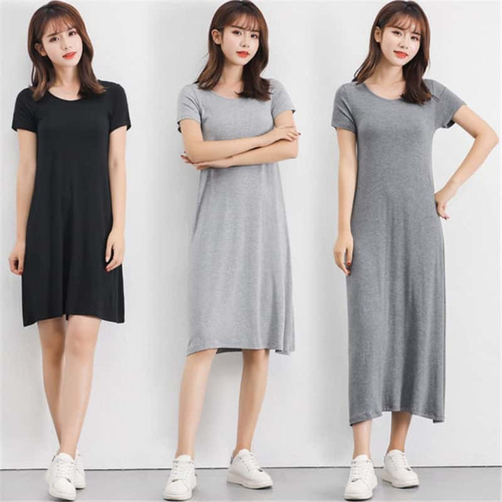 Women's Modal Knitted Summer T-Shirt Dress