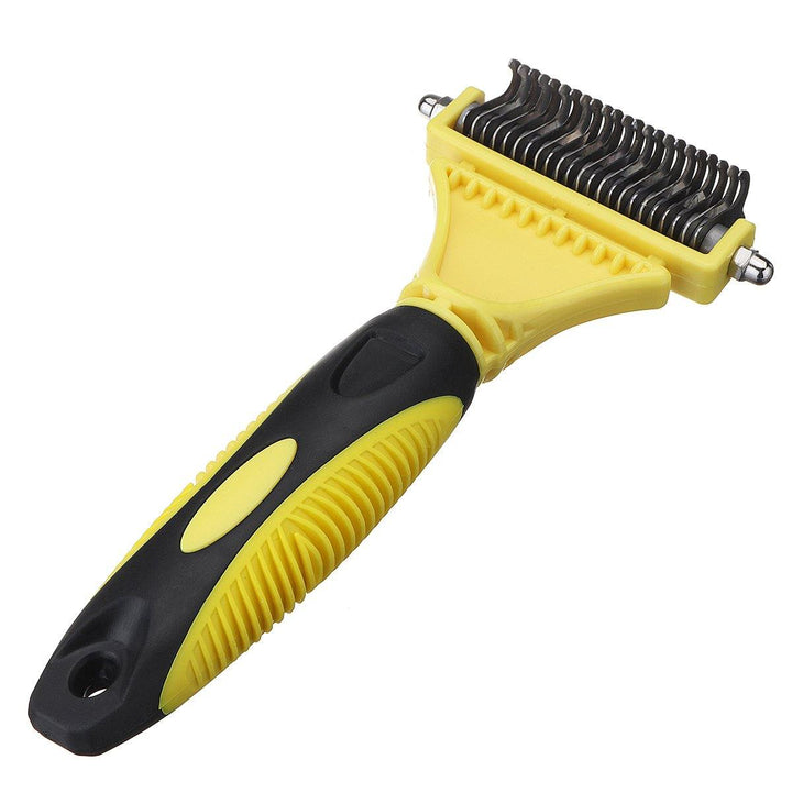 Double Sides Pet Dog Fur Brush Comb Dog Cat Grooming Deshedding Trimmer Tool Pet Rake 12/23 Blades - MRSLM