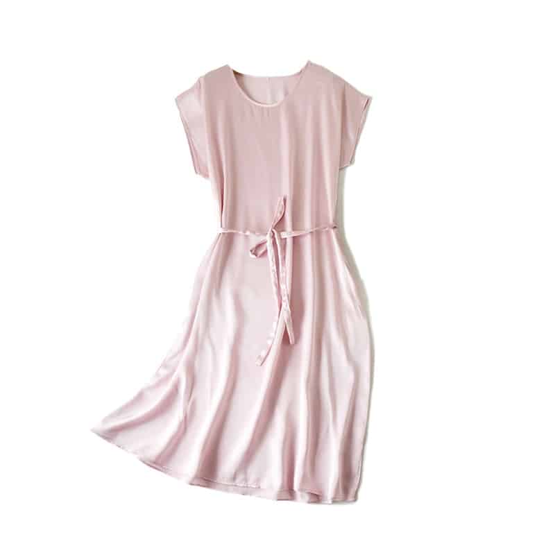 Women's Summer Plain Silk Dress