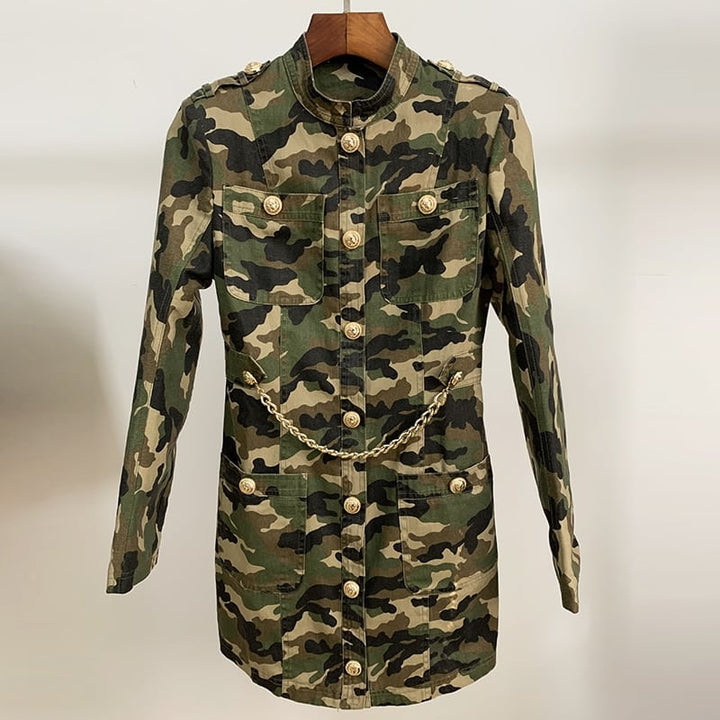 Women's Military Style Mini Dress