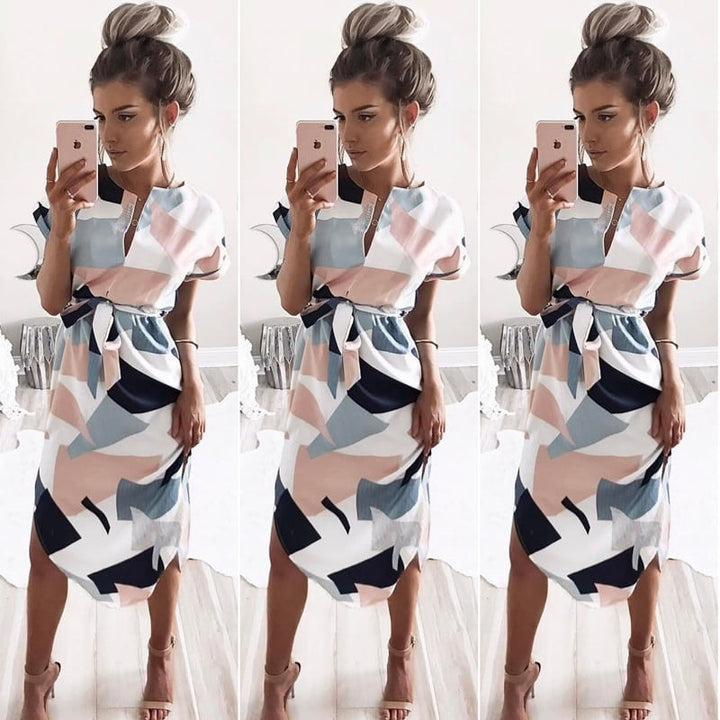 Women's Casual Geometric Printed Dress