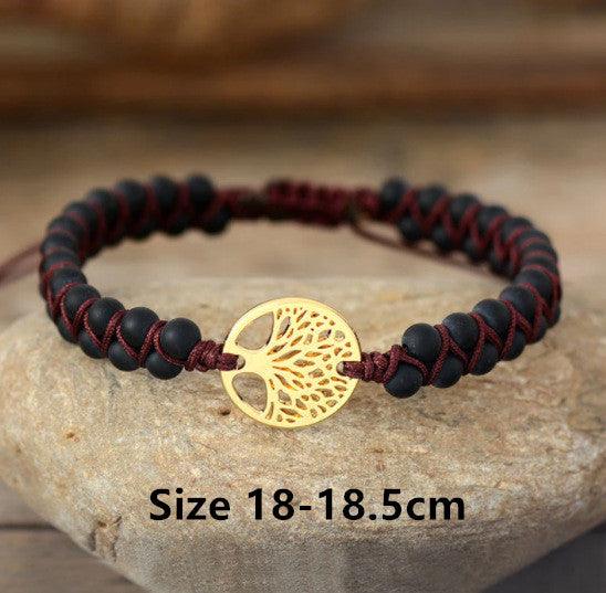 Natural Agate Beads, Hand-woven Yoga Friendship Lover Bracelet - MRSLM