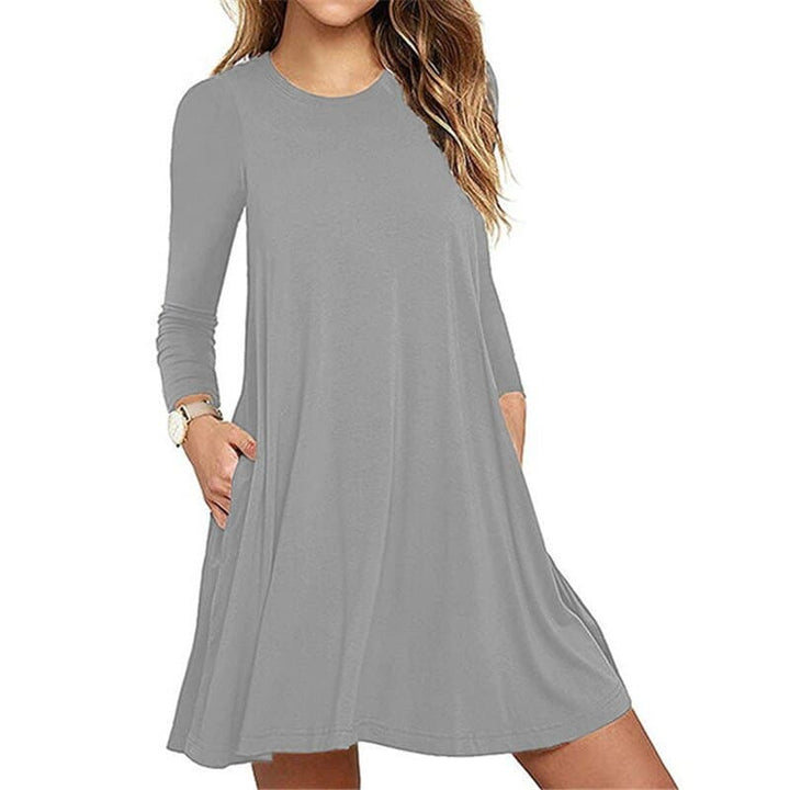 Casual Thin Women's Long Sleeved A-Line Dress