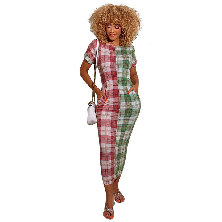 Checkered Color Women Dress