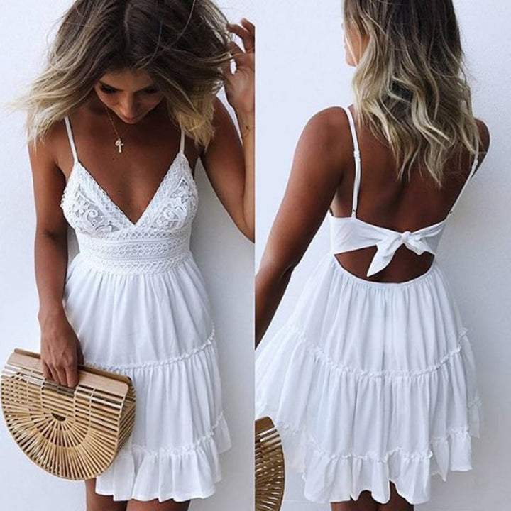 Midsummer Women's Lace Backless Dress