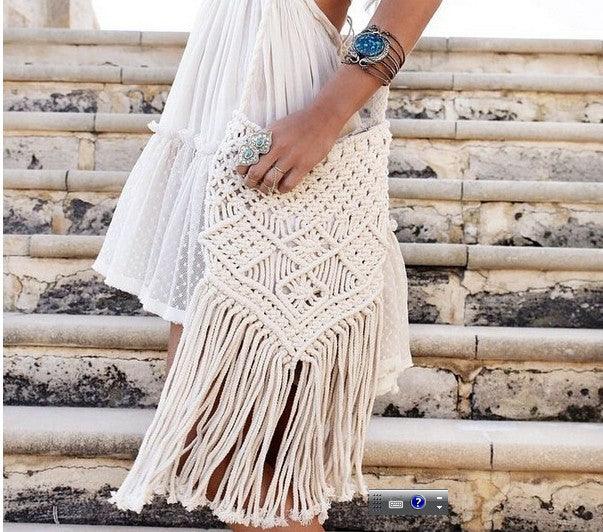 Tassel Trend Tassel Cotton Woven Bag - MRSLM