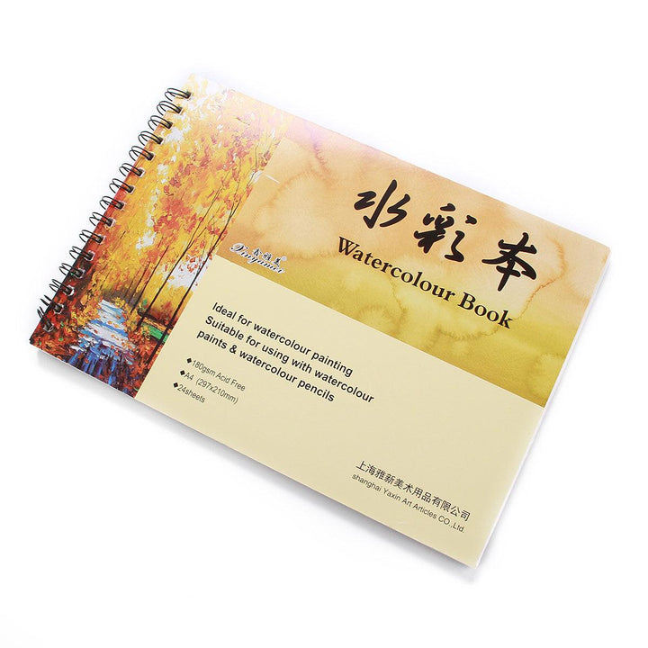 A4 24 Pages Watercolour Paper Art Sketchbook Pad Journal Drawing Paint Book Stationery Painting Supplies - MRSLM