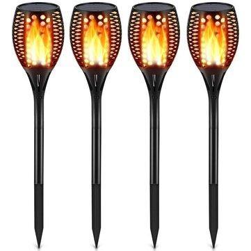 1/2/4pcs Solar Power 33 LED Torch Light Flickering Flame Outdoor Garden Yard Landscape Lamp Path Light Lawn Lights - MRSLM