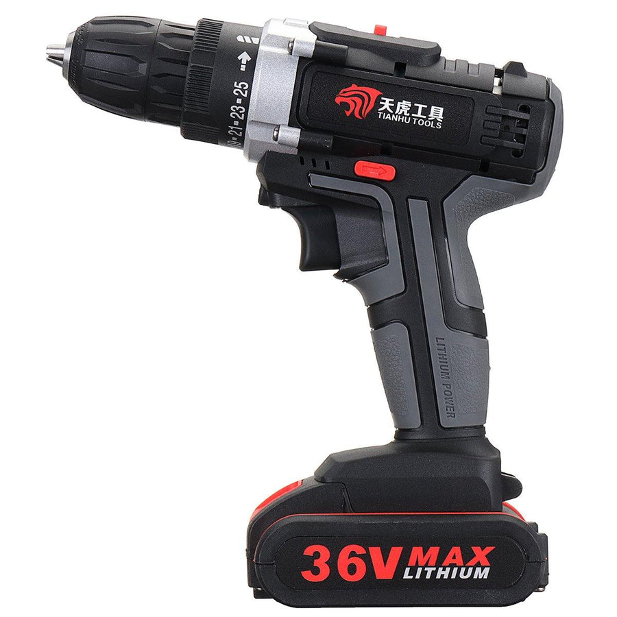 36V Electric Cordless Drill 28NM Brushless Screwdriver With LED Rechargeable Battery (Two Batteries) - MRSLM