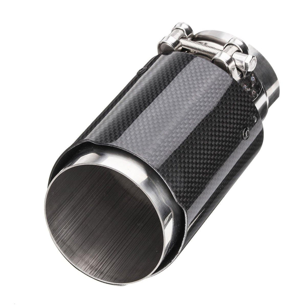 66mm 89mm Carbon Fiber Black Universal Car Exhaust Tips Muffler Pipe Tail End - MRSLM