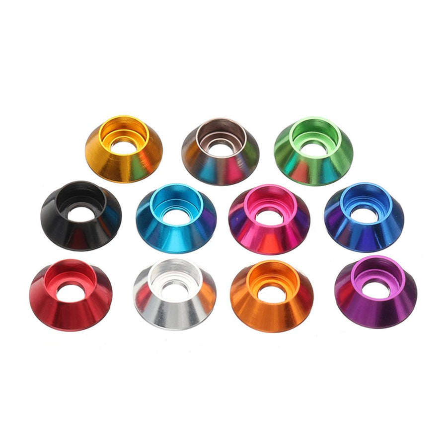 Suleve™ M3AN13 50Pcs M3 Cup Head Hex Screw Gasket Washer Nuts Aluminum Alloy Multicolor - MRSLM