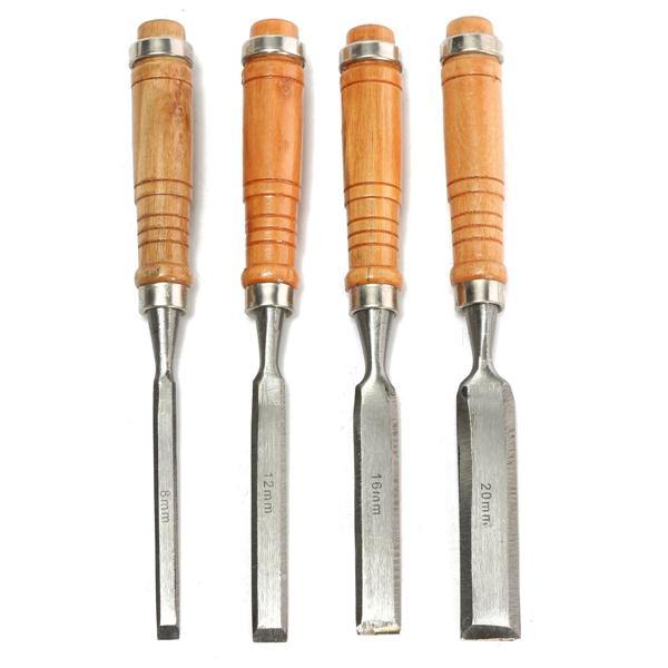 4Pcs 8/12/16/20mm Woodwork Carving Chisels Tool Set For Woodworking Carpenter - MRSLM