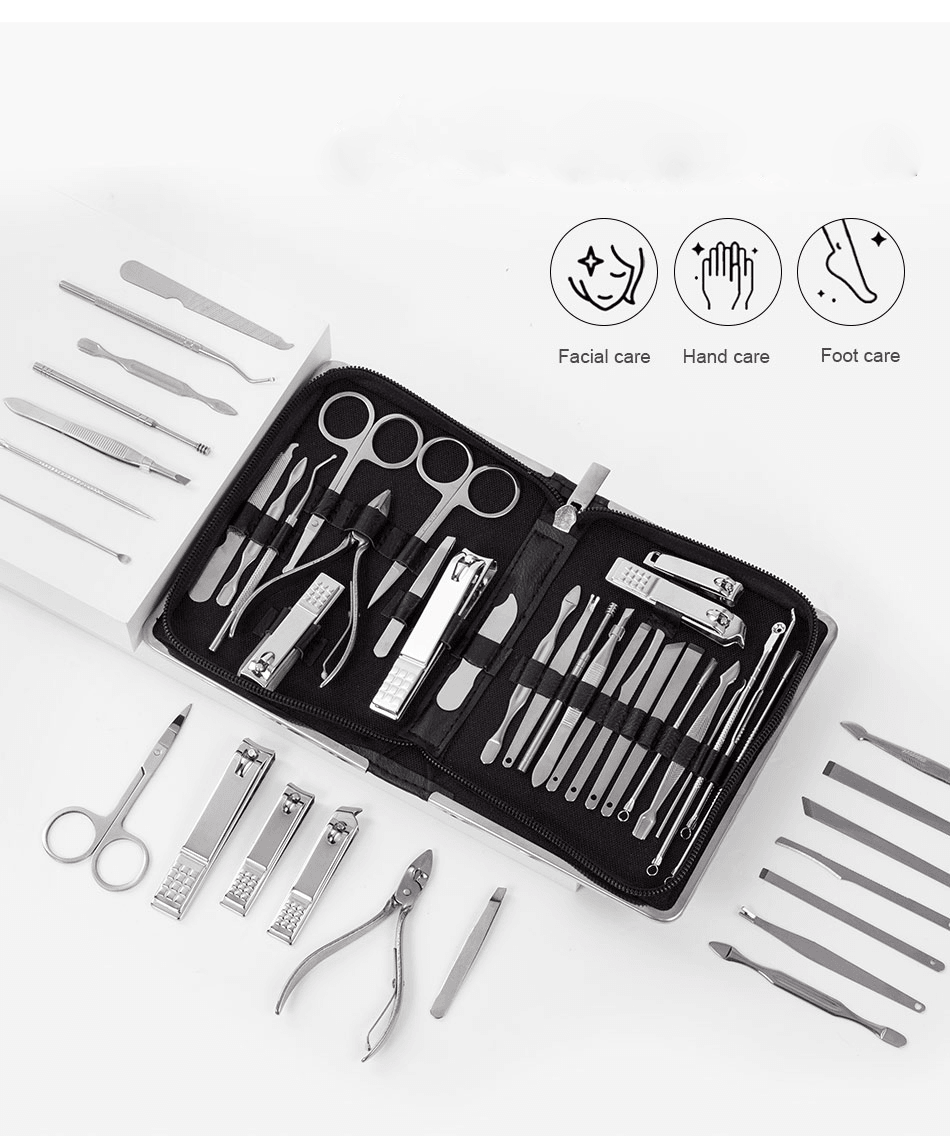 11/26 Pcs Nail Clipper Manicure Set Stainless Steel Nail Cutter Scissor Cuticle Nipper Nail Tools Set - MRSLM