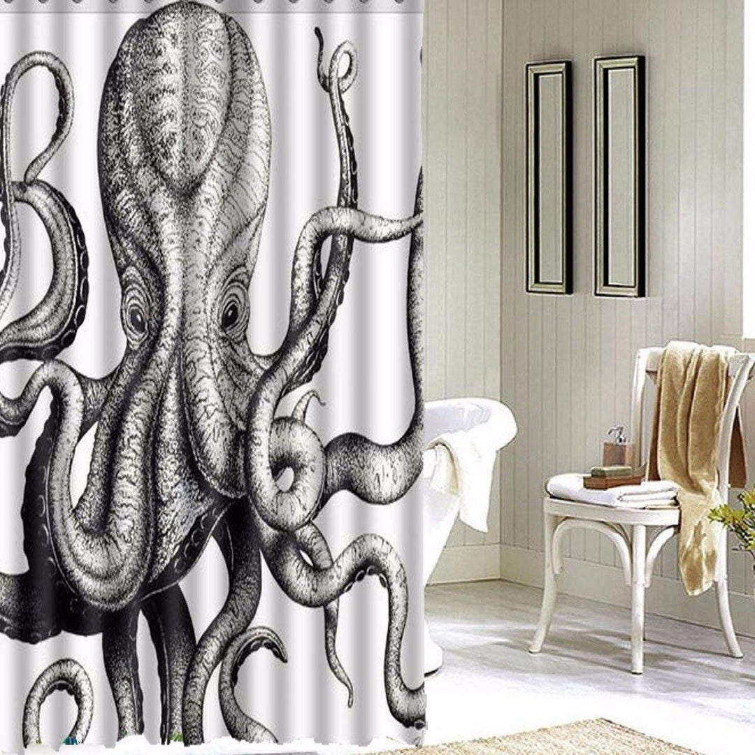 Octopus Bathroom Waterproof Shower Curtain Polyester Fabric Bathroom Curtain - MRSLM