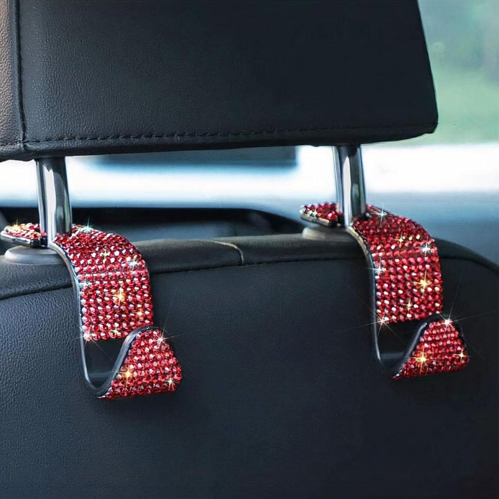 Rhinestone Plastic Car Headrest Bag Hook - MRSLM