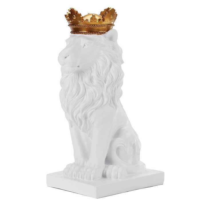 Nordic Style Crown Lion Statue Handicraft Decorations for Home Office Hotel Desk - MRSLM