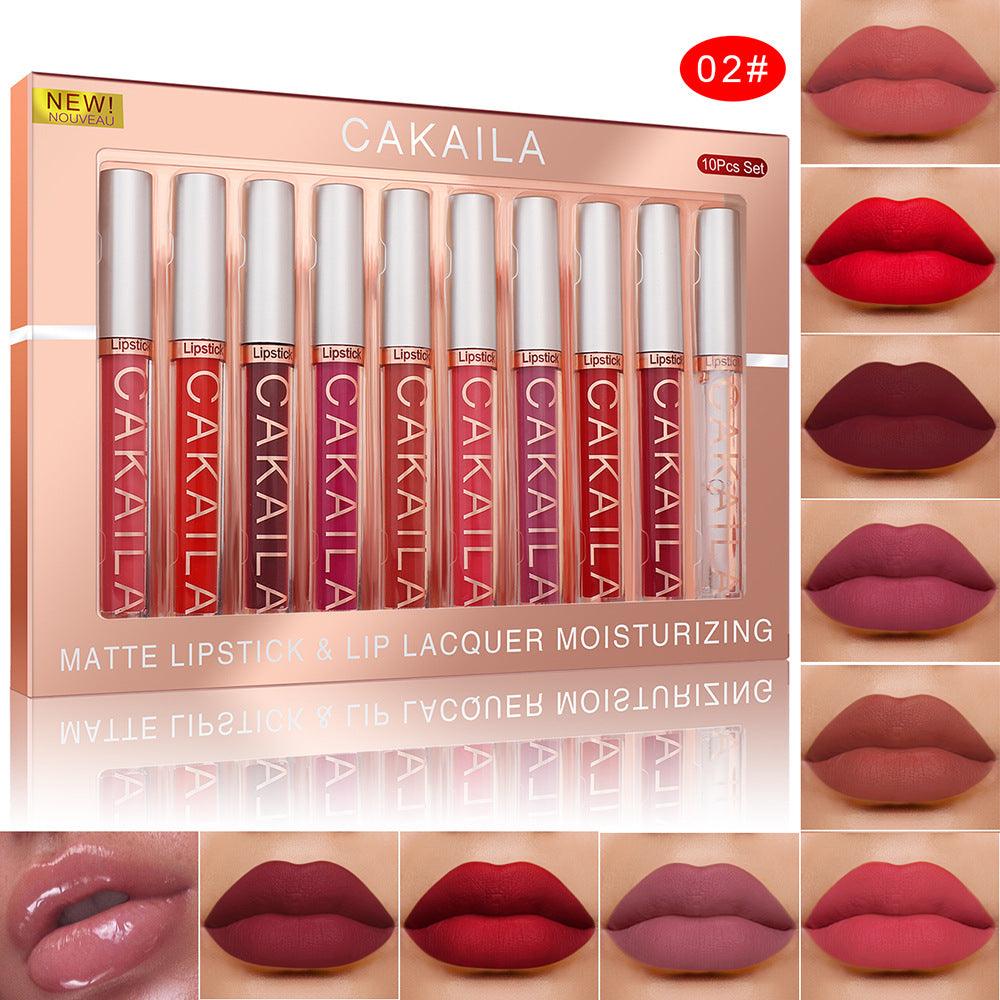 Pack Of 10 Matte Nonstick Cup Waterproof Lip Gloss - MRSLM