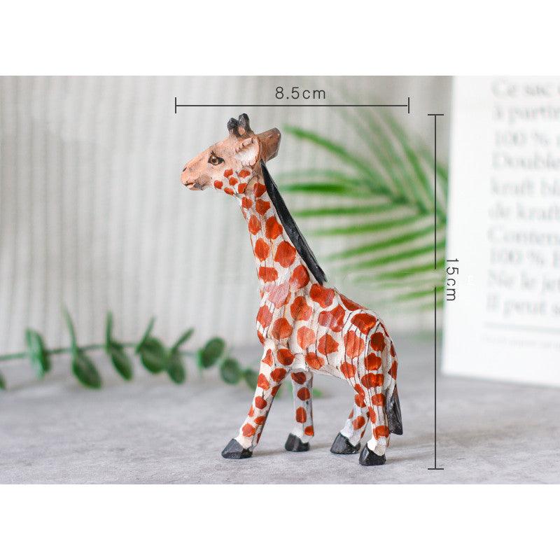 Modern Handmade Carving Giraffe Solid Wood Cute - MRSLM