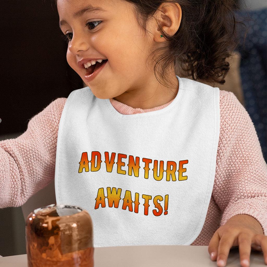 Adventure Awaits Baby Bibs - Best Design Baby Feeding Bibs - Cool Bibs for Eating - MRSLM