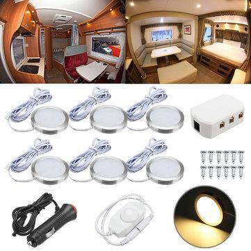 6pcs 12V Spot Ceiling Light Lamp Dimmer Cabinet Lamp For Caravan Camper Trailer - MRSLM