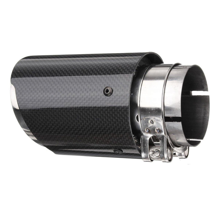 66mm 89mm Carbon Fiber Black Universal Car Exhaust Tips Muffler Pipe Tail End - MRSLM