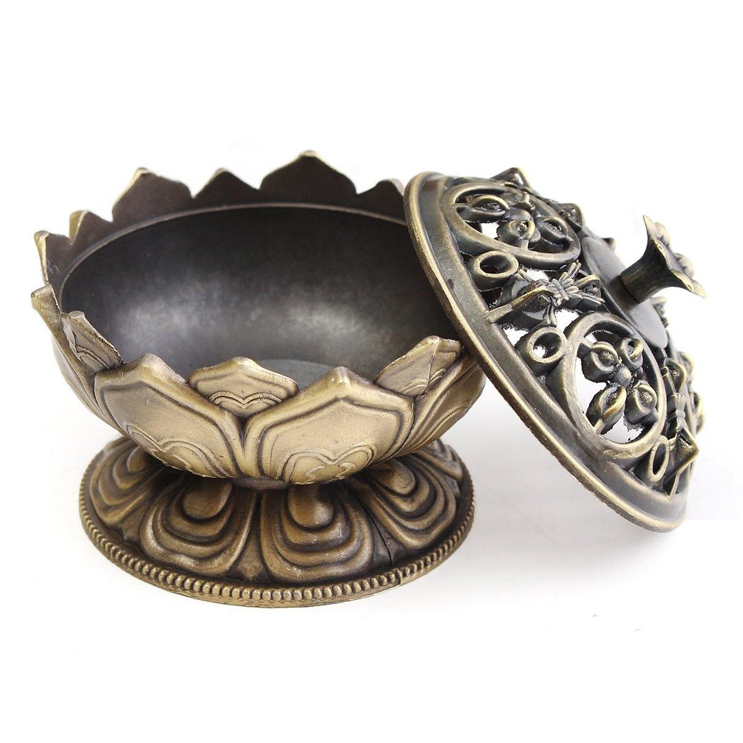 Lotus Cone Incense Burner Holder Flower Statue Censer Chinese Style Buddhist Meditation Home Decor - MRSLM