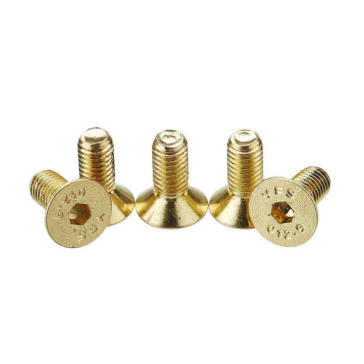 Suleve™ M5AH2 50Pcs Titanium Plated M5 Hex Socket Flat Head Countersunk Screws Alloy Steel 12.9 Grade Screw Bolt M5*12 - MRSLM