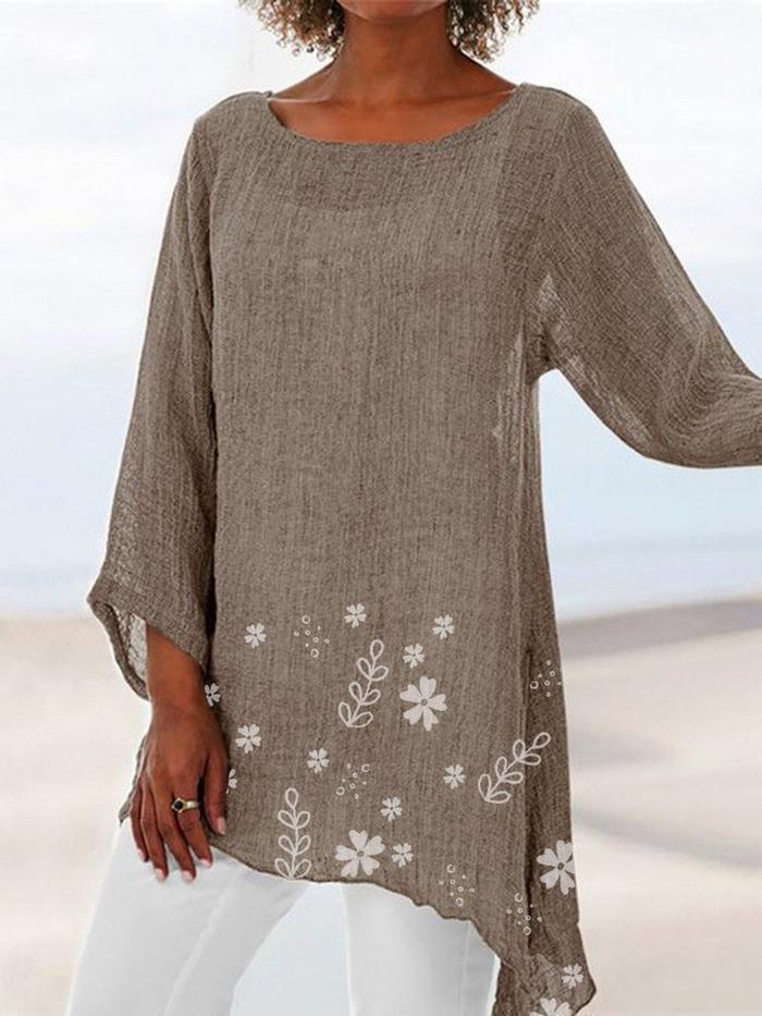 Small floral print round neck long sleeve - MRSLM