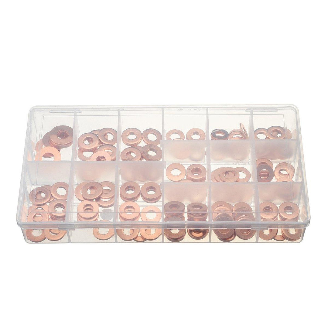 150pcs Copper Diesel Injector Washer Seal Assortment Set Fuel Injector Seal Ring - MRSLM