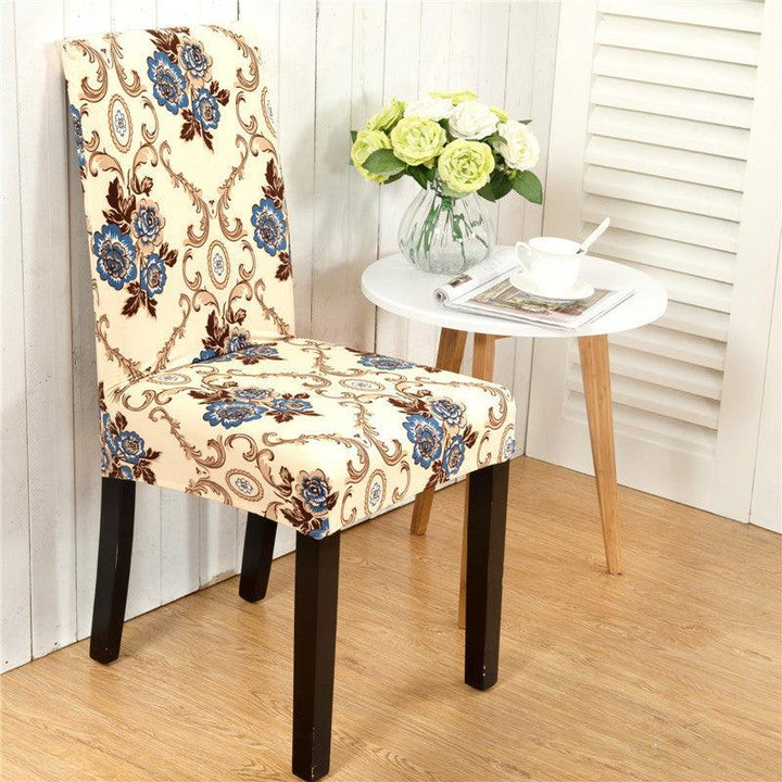 Honana WX-915 Elegant Flower Landscape Elastic Stretch Chair Seat Cover Dining Room Home Wedding Decor - MRSLM