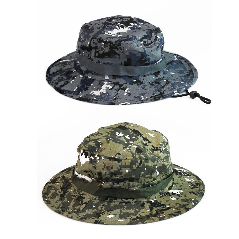 Hot Unisex Wide Brim Camouflage Hiking Outdoor Fishing Bucket Boonie Sun Hat - MRSLM