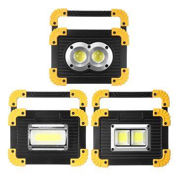 2 in 1 LED Flashlight Work Light USB COB Rechargeable Camping Lamp Searchlight - MRSLM