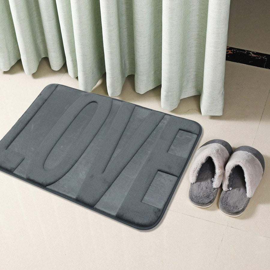 Coral Fleece Memory Foam Mats Bathroom Absorbent Non-slip Shower Rugs Carpet - MRSLM