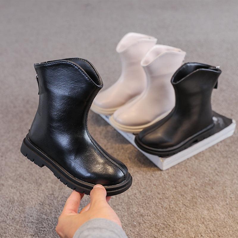 Autumn And Winter Girls Korean Casual Plus Velvet Warm Leather Boots - MRSLM